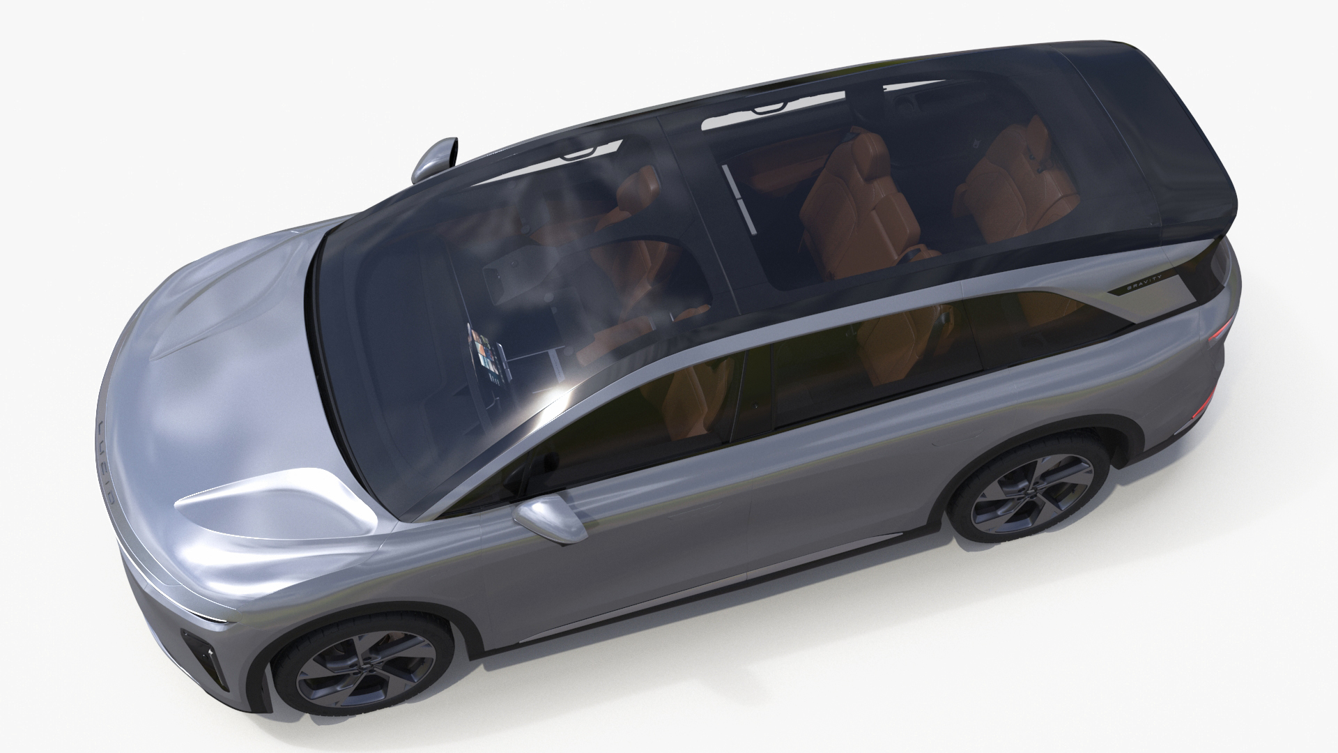 Lucid Gravity 2024 Electric SUV Gray Simplified 3D