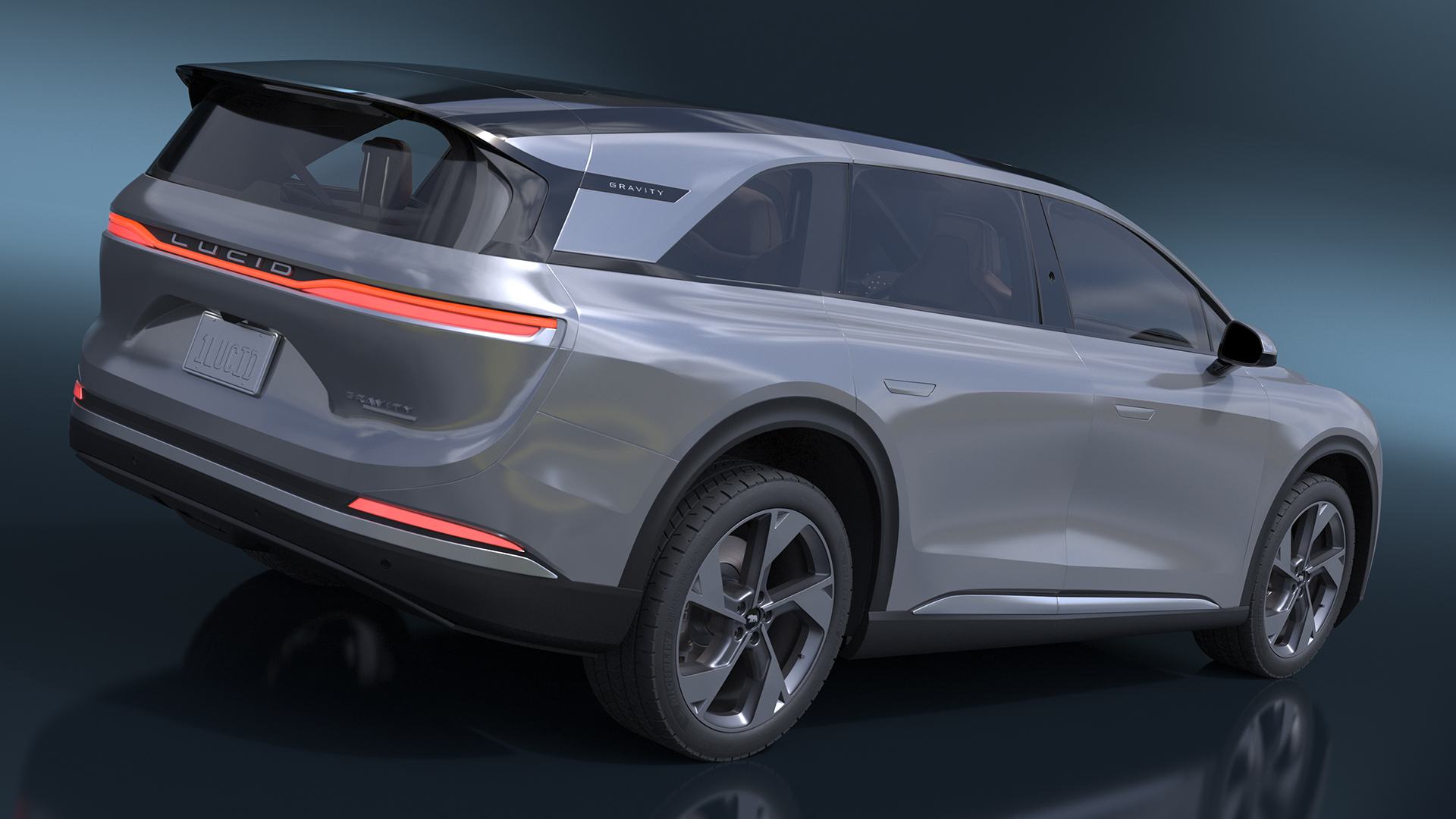 Lucid Gravity 2024 Electric SUV Gray Simplified 3D