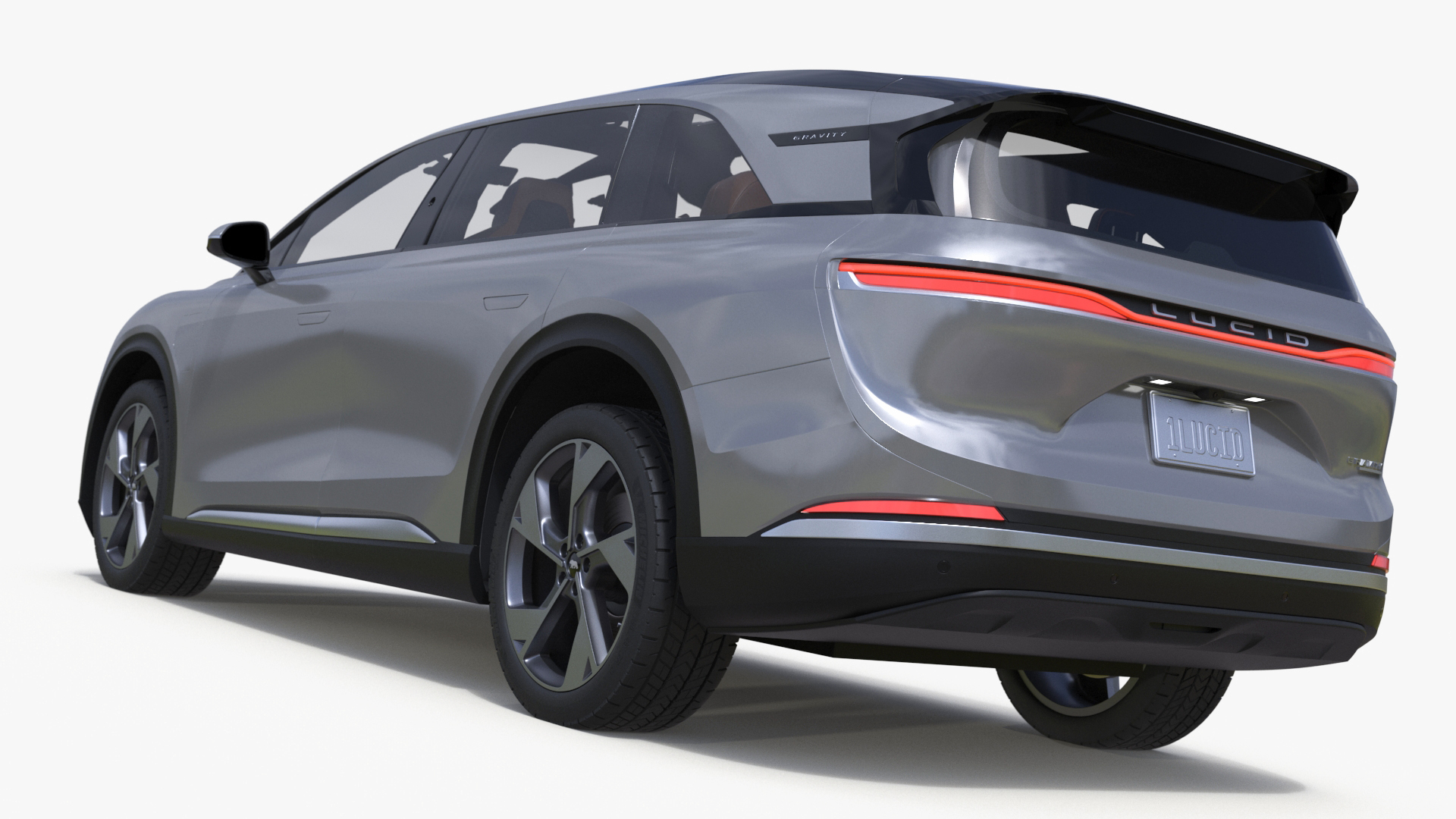 Lucid Gravity 2024 Electric SUV Gray Simplified 3D