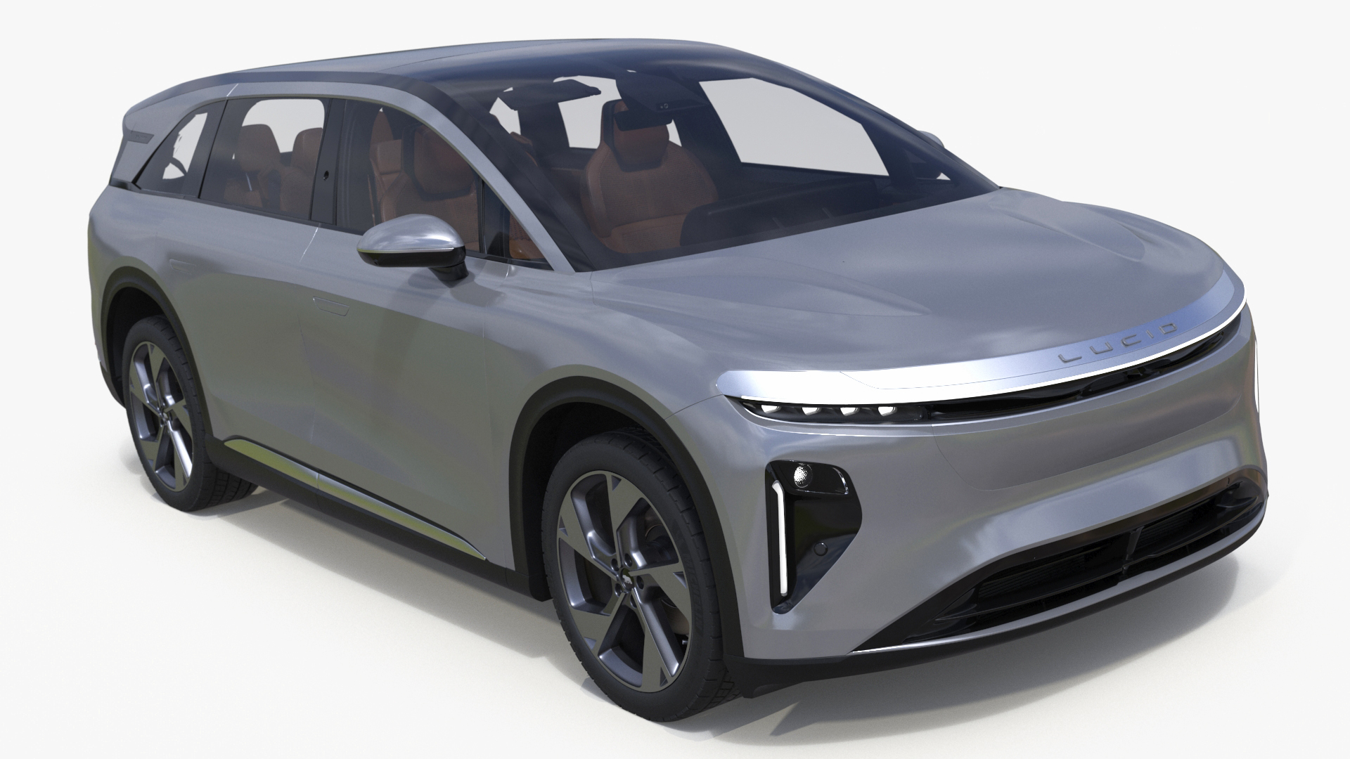 Lucid Gravity 2024 Electric SUV Gray Simplified 3D