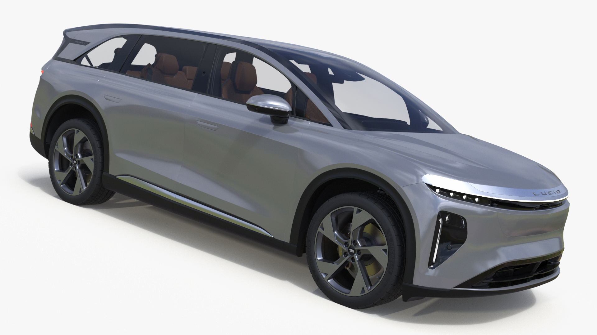 Lucid Gravity 2024 Electric SUV Gray Simplified 3D