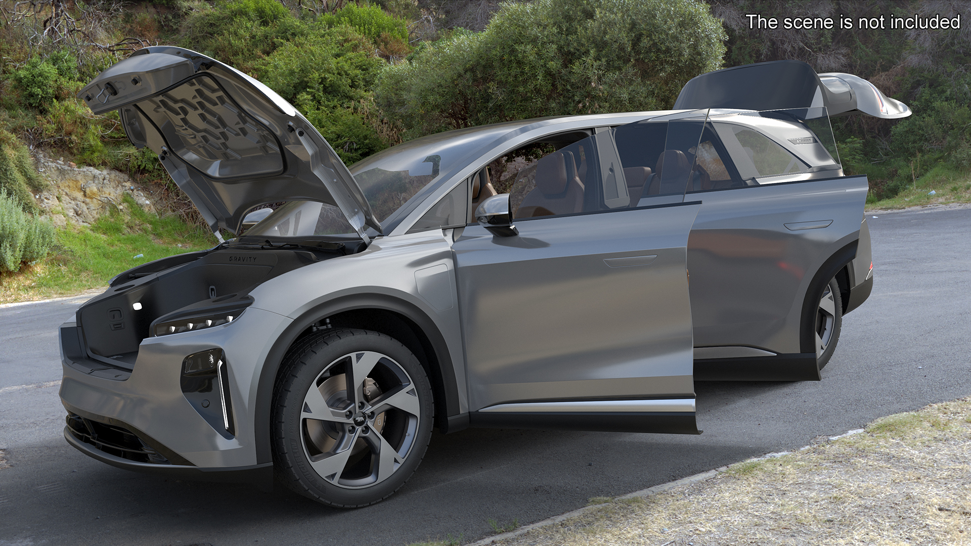 Lucid Gravity 2024 Electric SUV Gray Simplified 3D