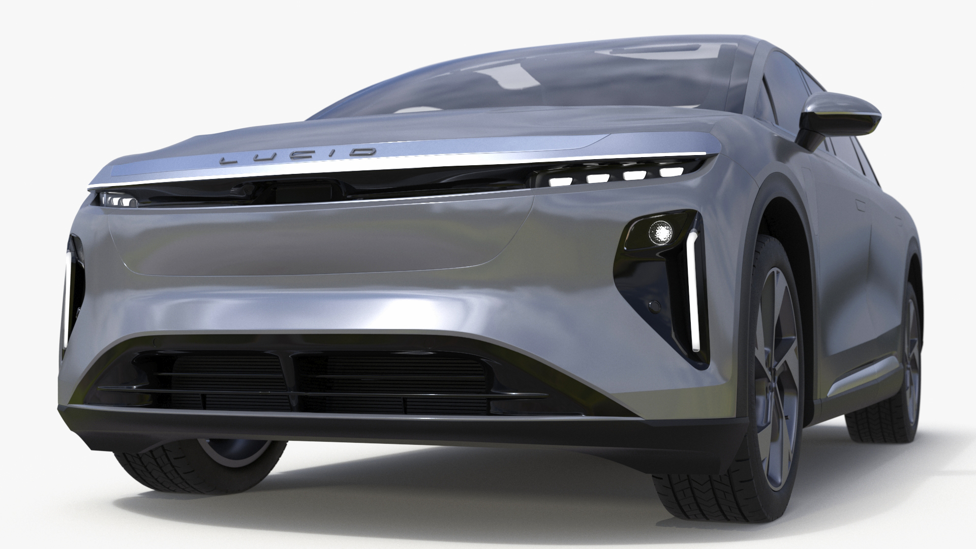 Lucid Gravity 2024 Electric SUV Gray Simplified 3D