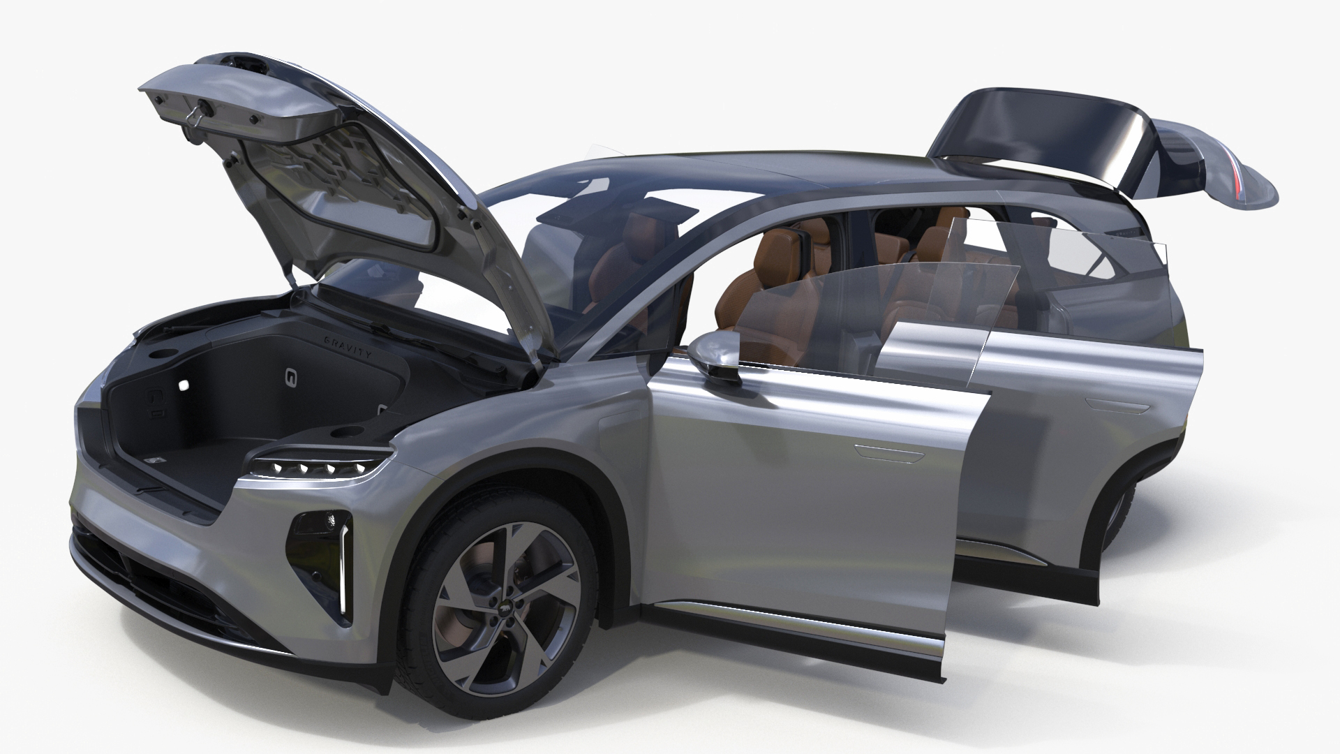 Lucid Gravity 2024 Electric SUV Gray Simplified 3D