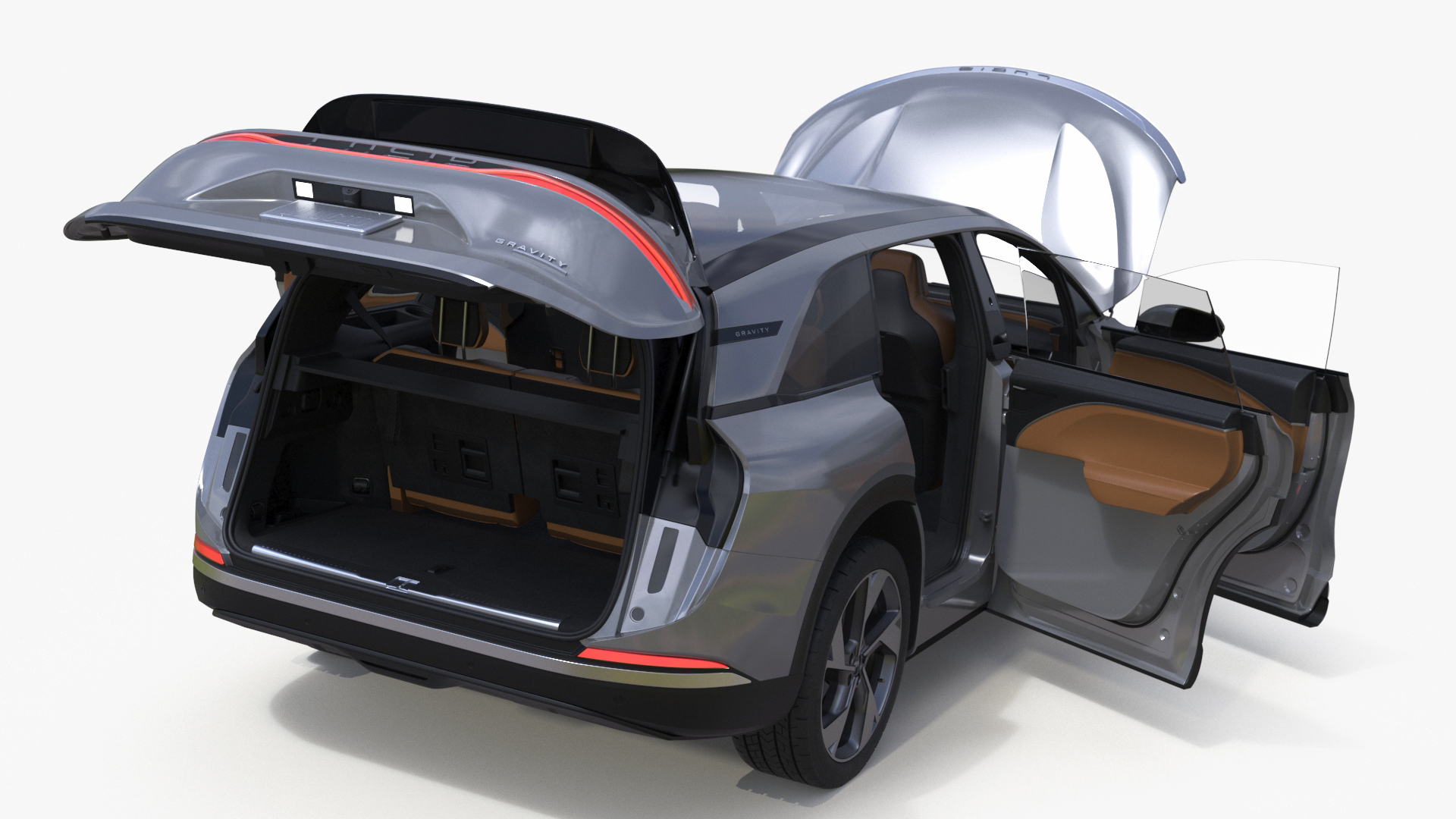 Lucid Gravity 2024 Electric SUV Gray Simplified 3D