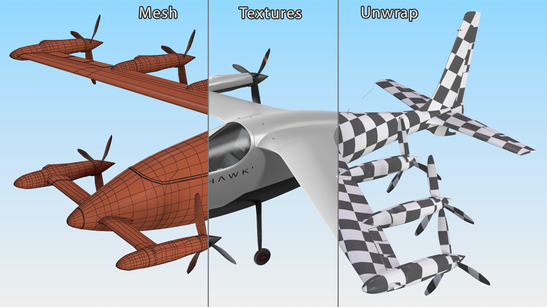 Air Taxi Kittyhawk White 3D model