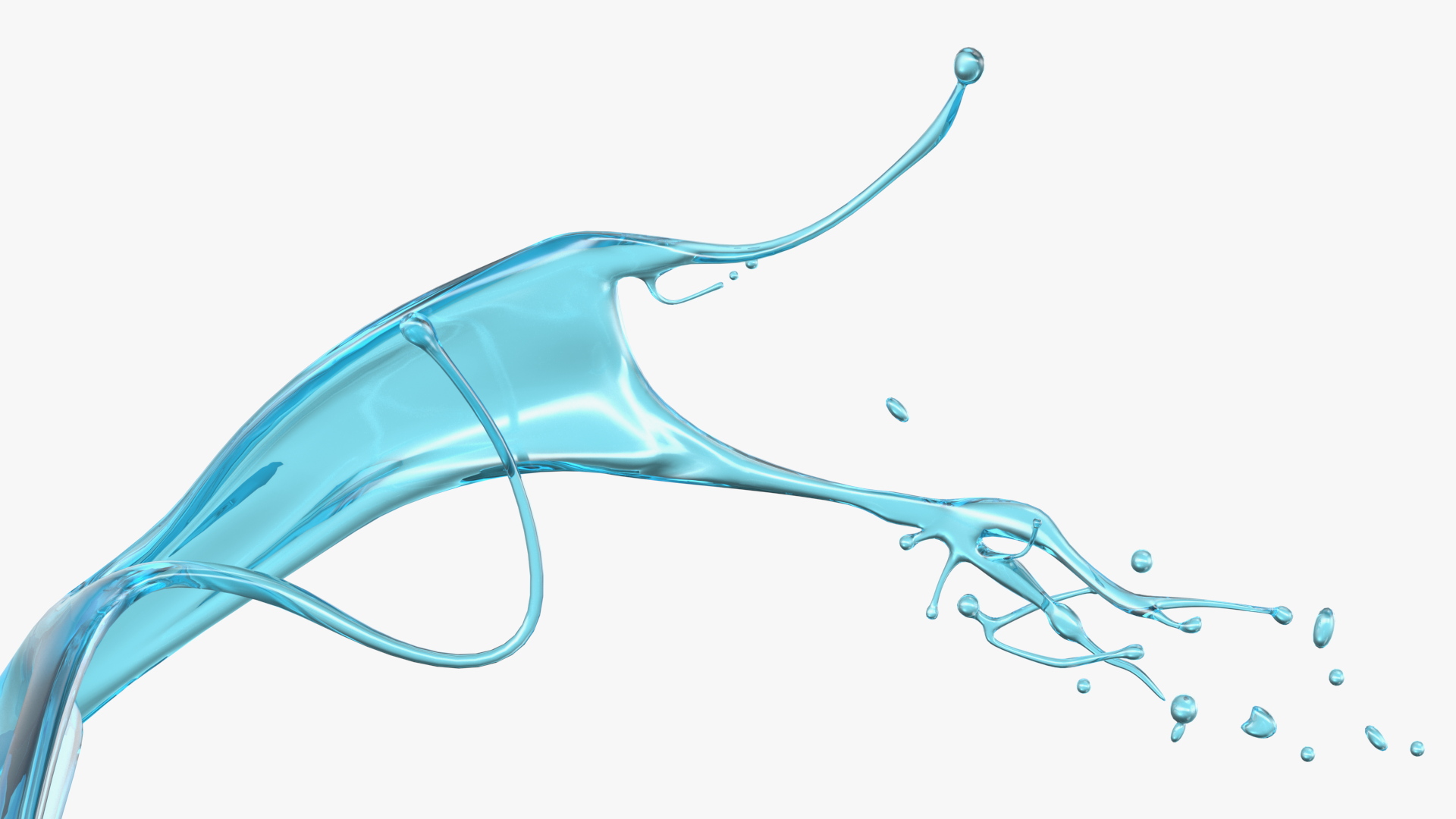 3D Abstract Liquid Splash Blue Water model