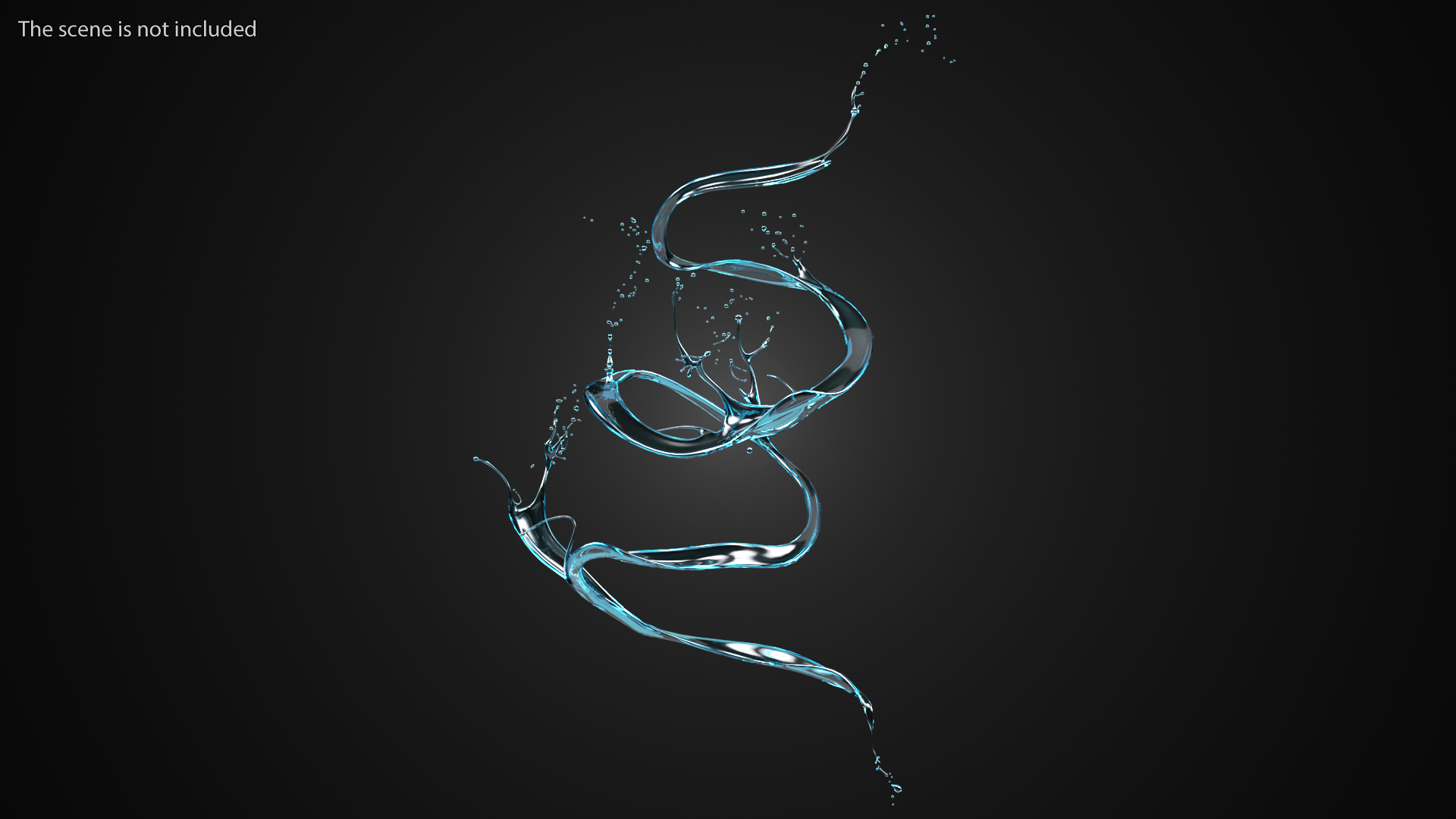 3D Abstract Liquid Splash Blue Water model