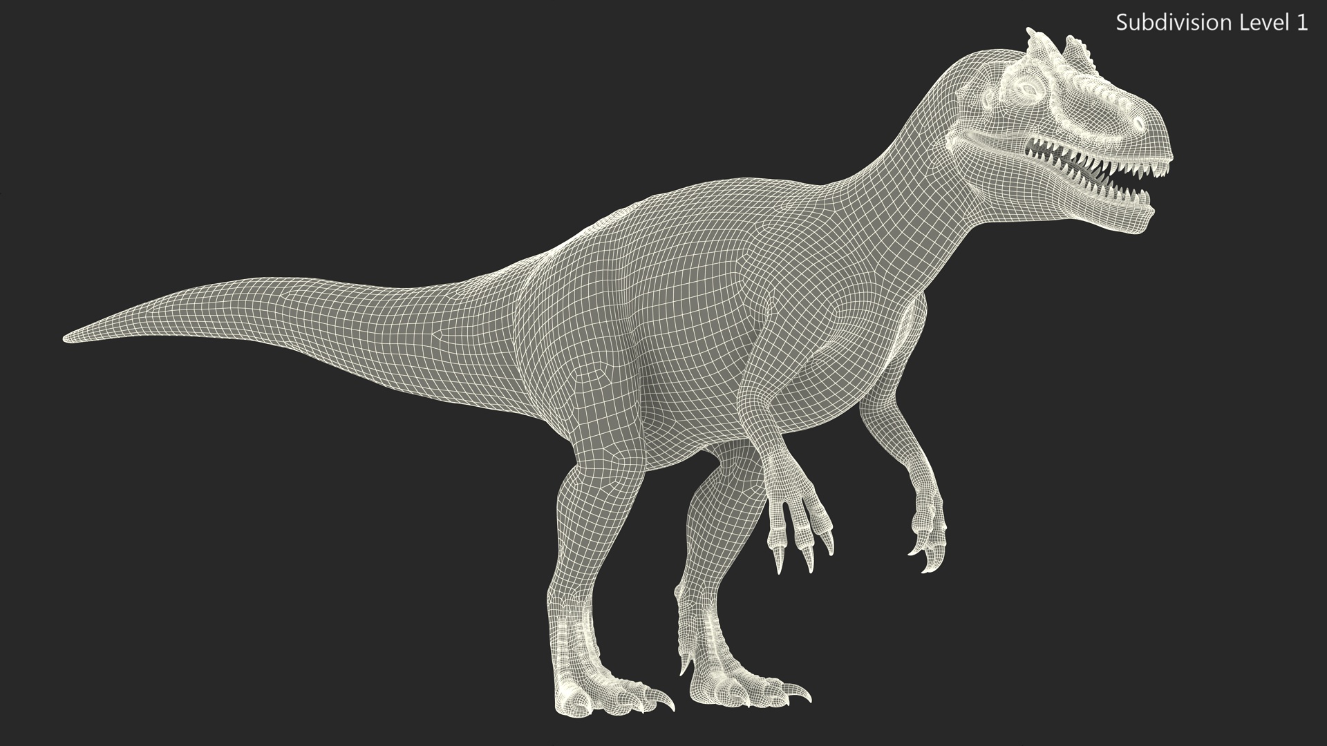 3D Allosaurus Yellow Coloring Rigged model