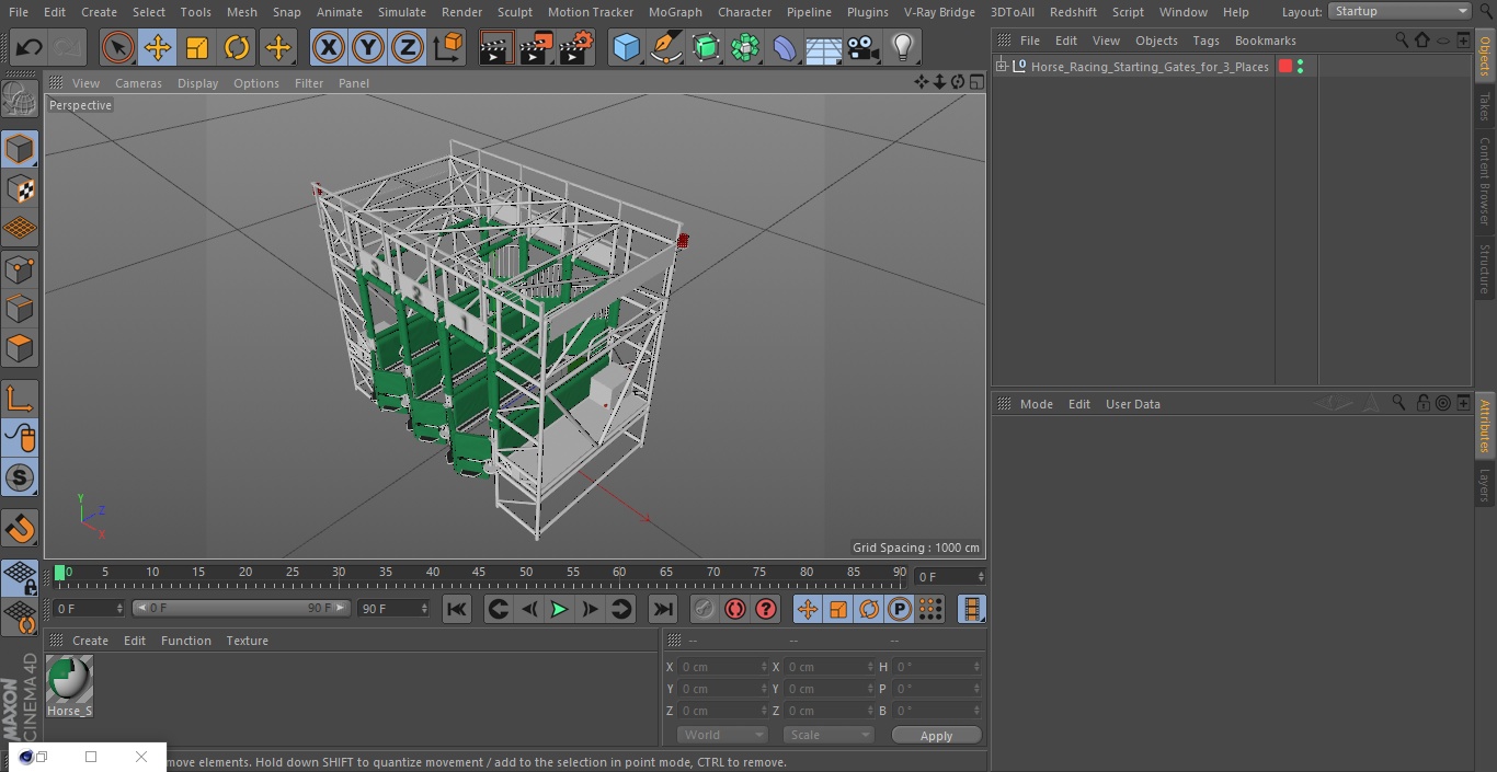 3D model Horse Racing Starting Gates for 3 Places