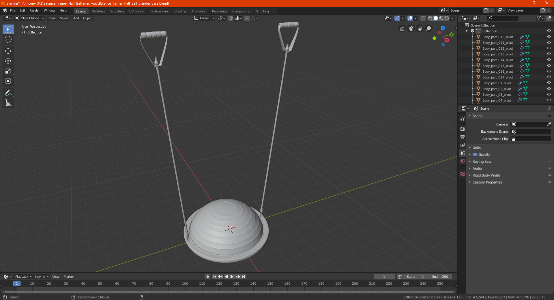 3D model Balance Trainer Half Ball