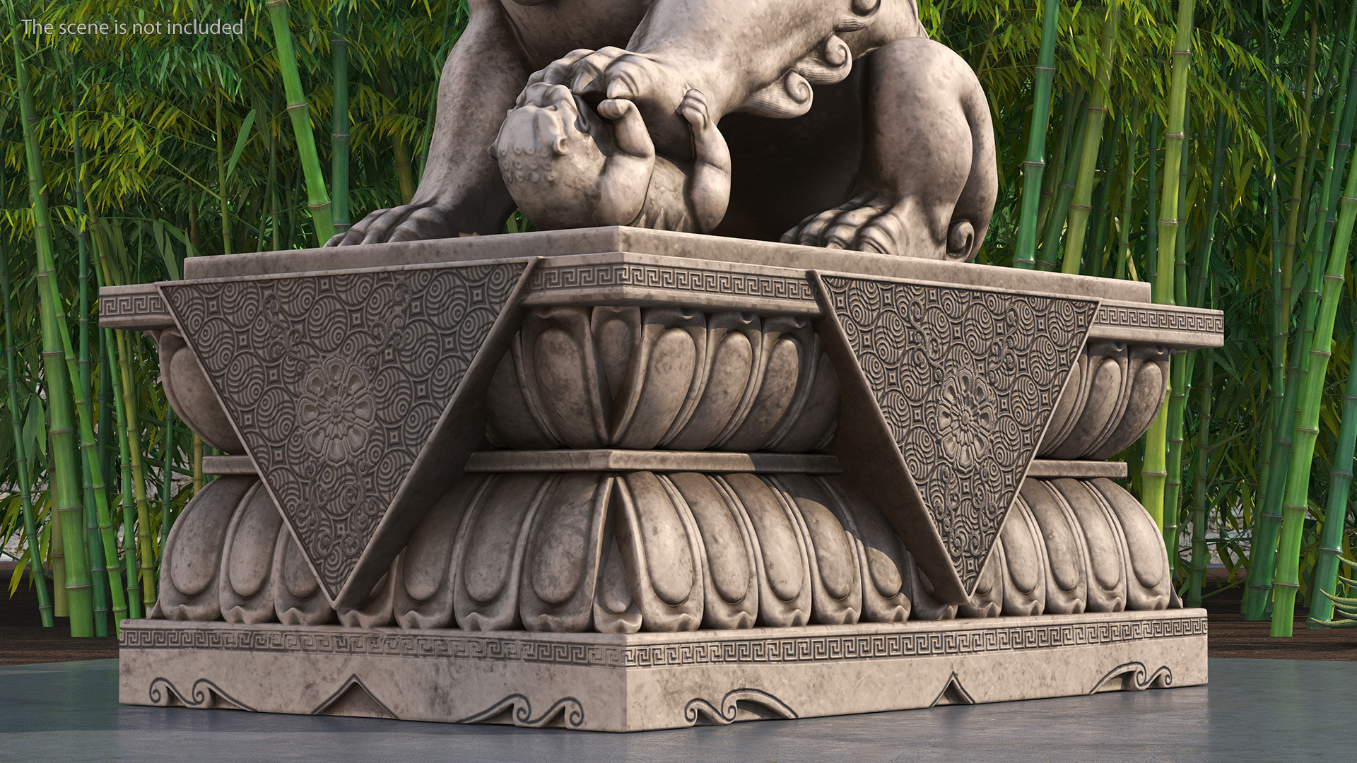 3D model Chinese Stone Lion Statue