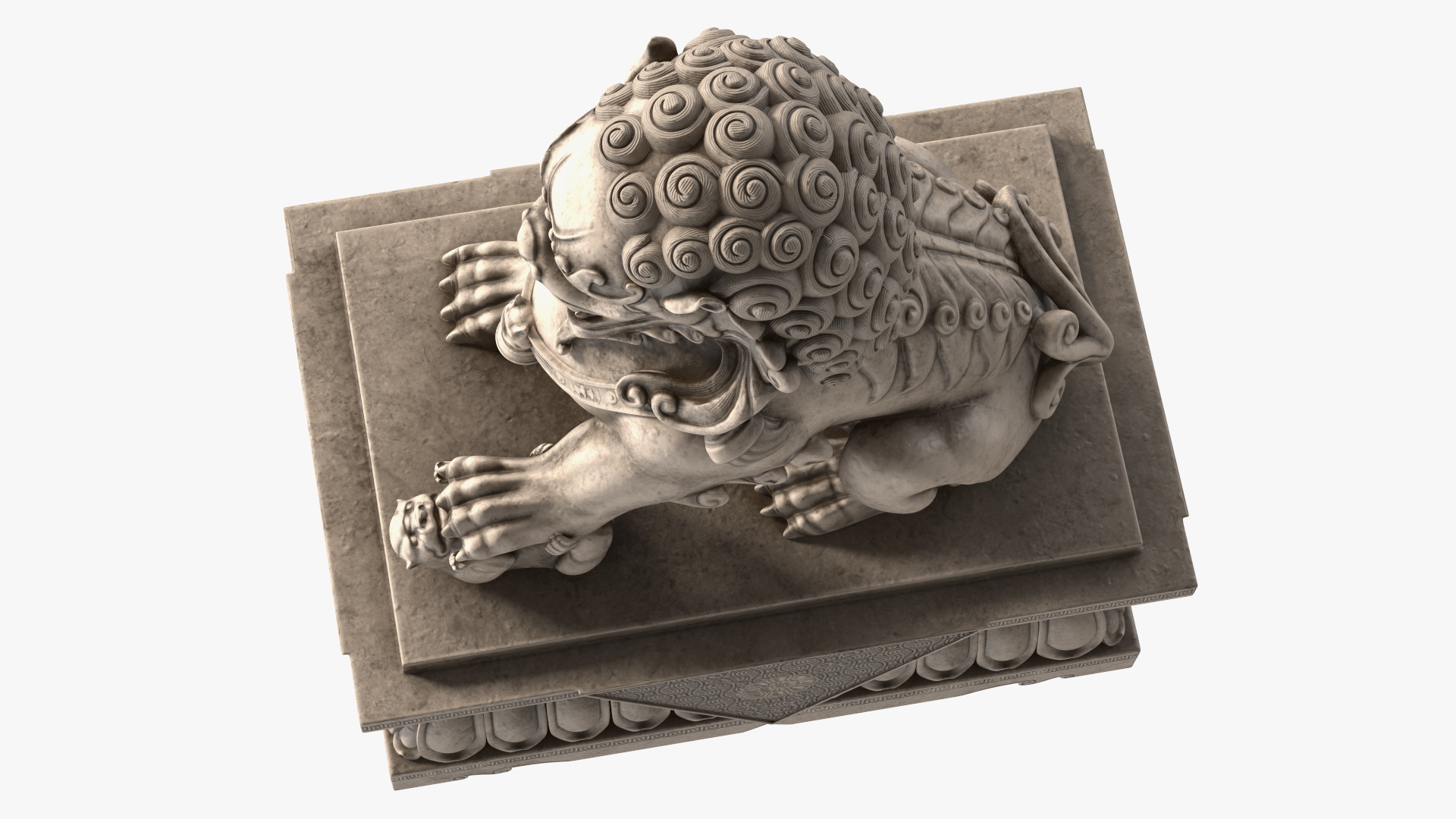 3D model Chinese Stone Lion Statue