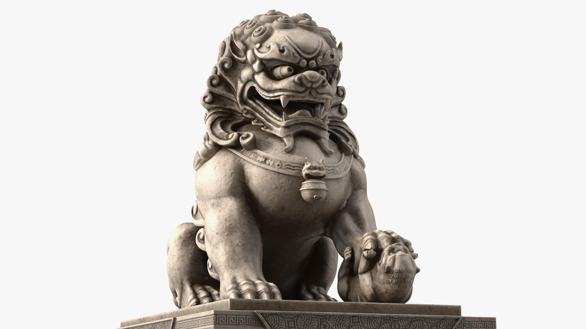 3D model Chinese Stone Lion Statue