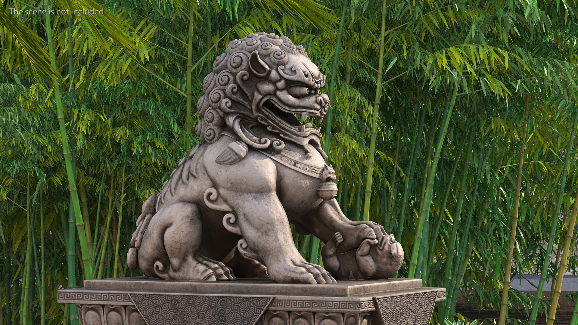 3D model Chinese Stone Lion Statue