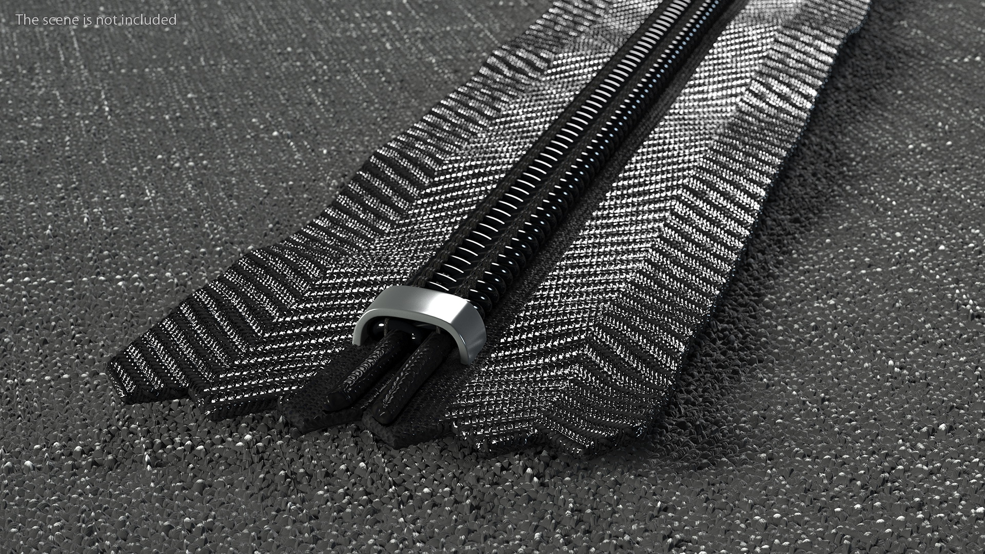 3D Closed End One Side Nylon Coil Zipper Black model