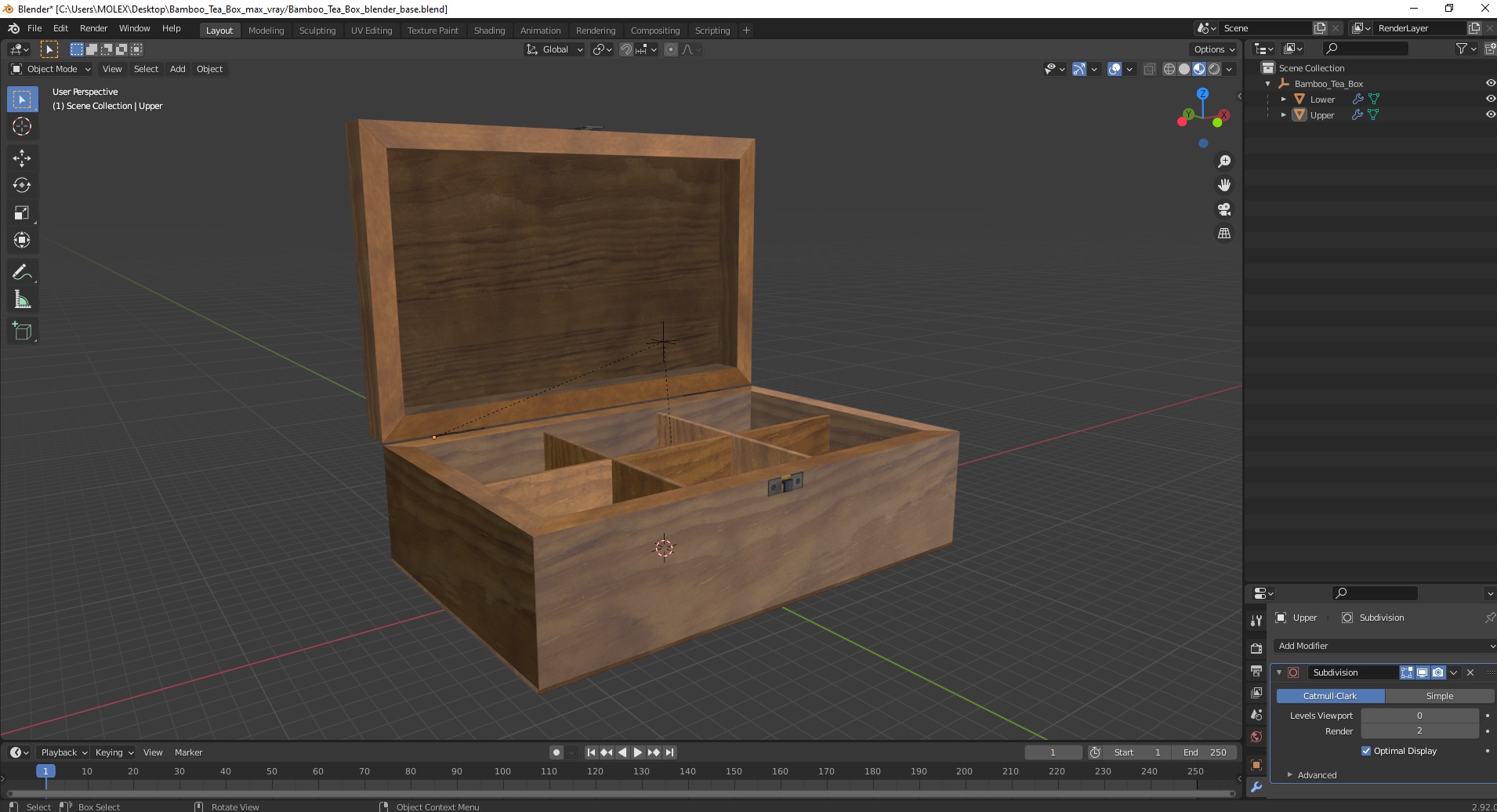 Bamboo Tea Box 3D model