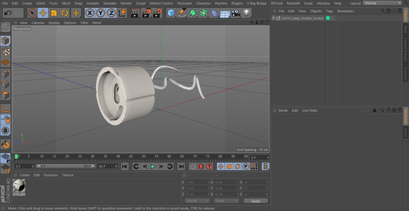 3D GU10 Lamp Holder Socket model