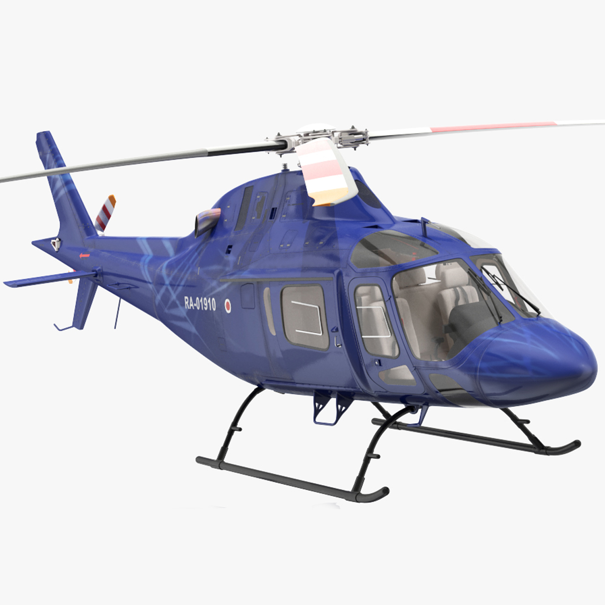 3D Leonardo AgustaWestland AW119 Helicopter Blue Rigged for Cinema 4D