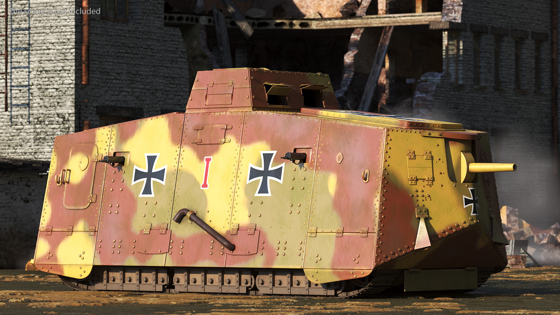 German Armored Car A7V Camo 3D