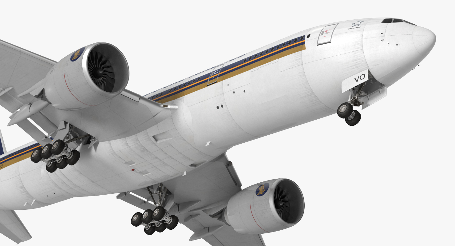 3D model Boeing 777 200ER Singapore Airlines