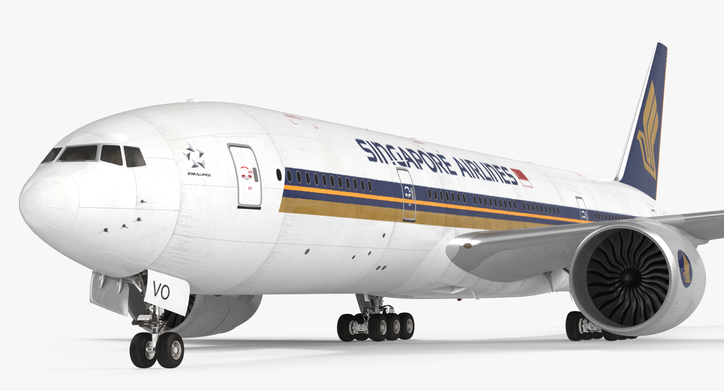 3D model Boeing 777 200ER Singapore Airlines