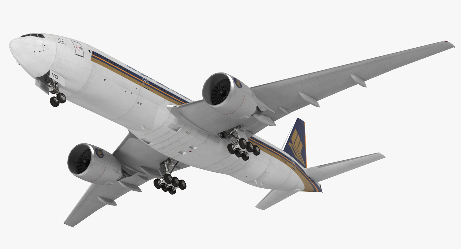 3D model Boeing 777 200ER Singapore Airlines