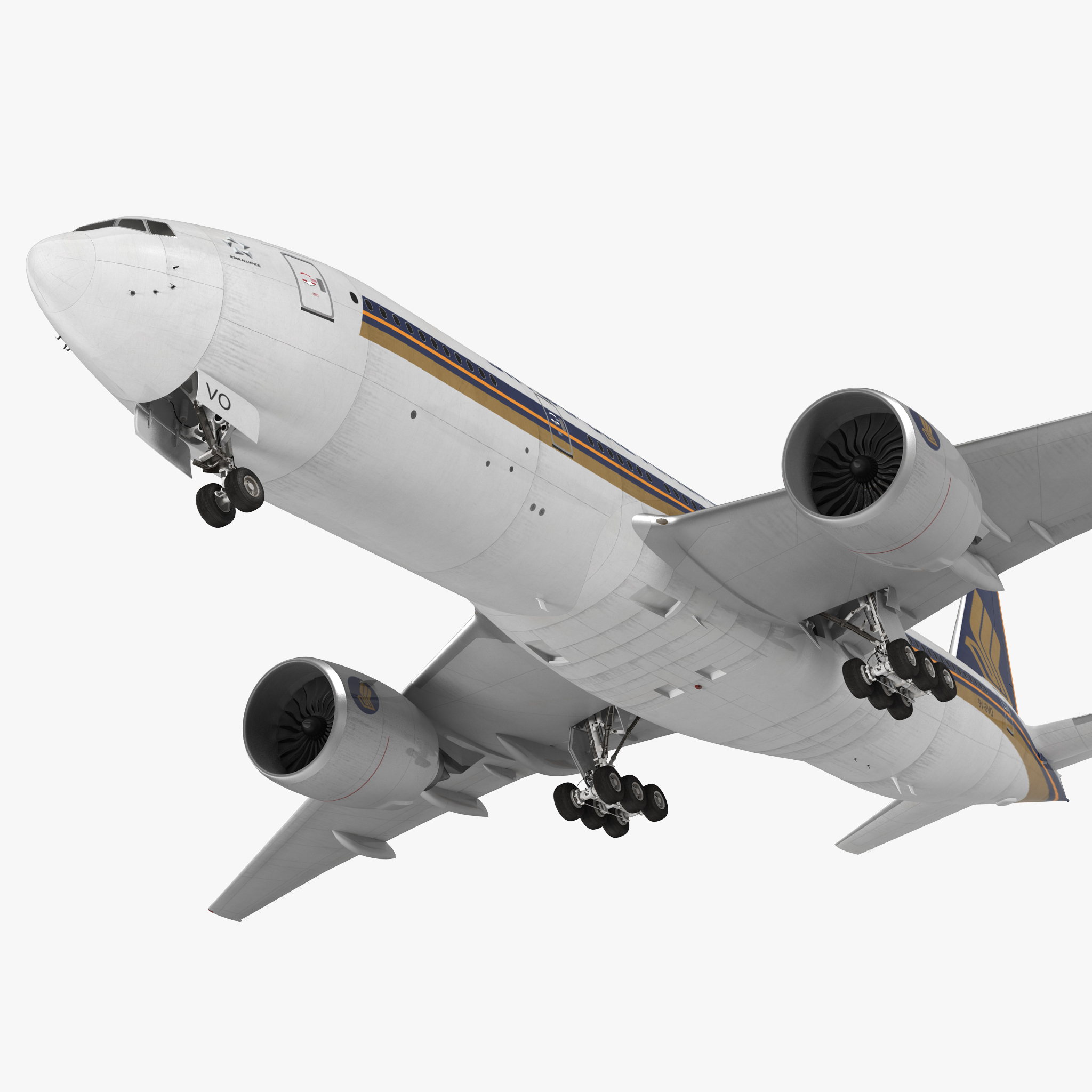 3D model Boeing 777 200ER Singapore Airlines