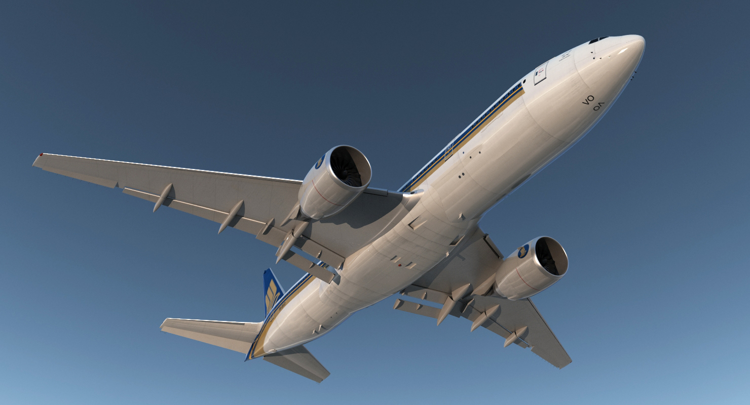 3D model Boeing 777 200ER Singapore Airlines