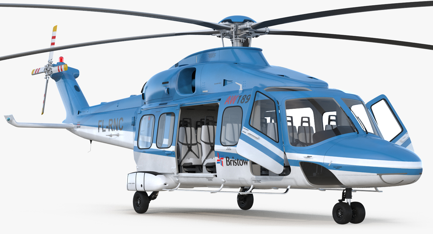 3D model Medium Lift Helicopter AgustaWestland AW189 Rigged