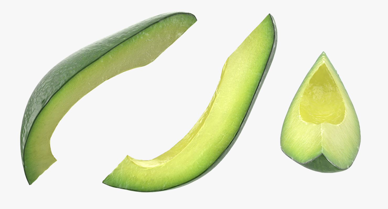 3D Avocado Slice model