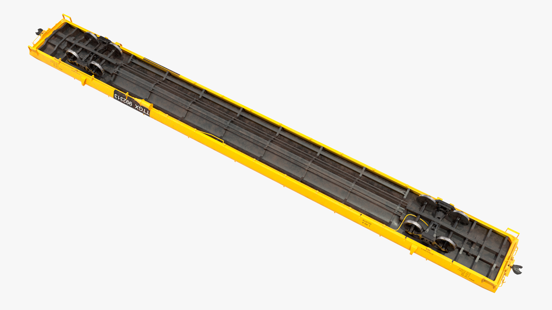 3D model Rail Flatcar Cargo Transporter