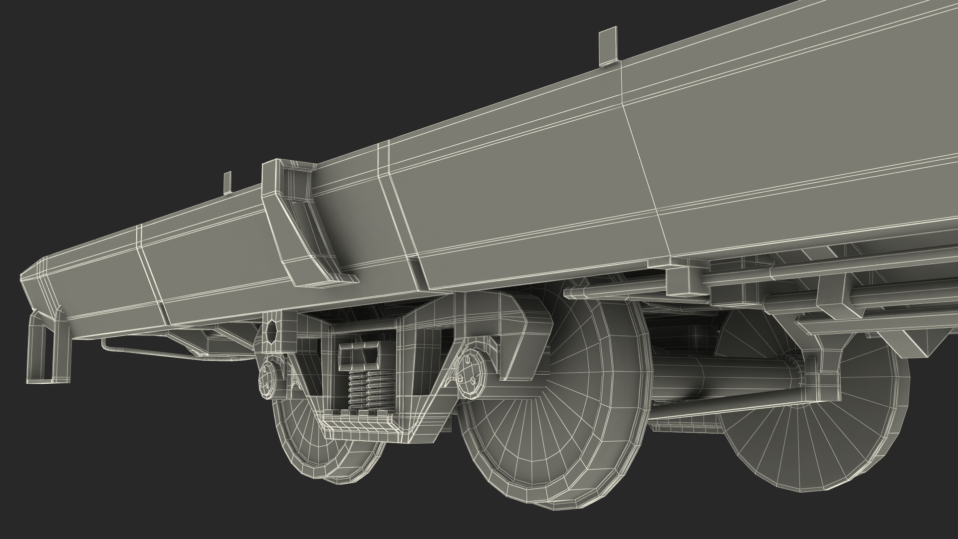 3D model Rail Flatcar Cargo Transporter