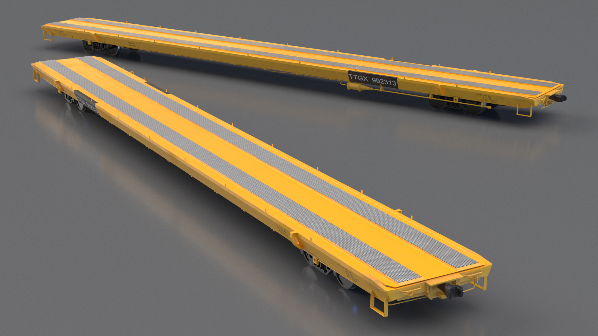 3D model Rail Flatcar Cargo Transporter