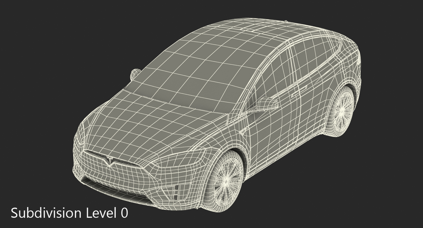 Tesla Model X 75D 2017 Rigged 3D model