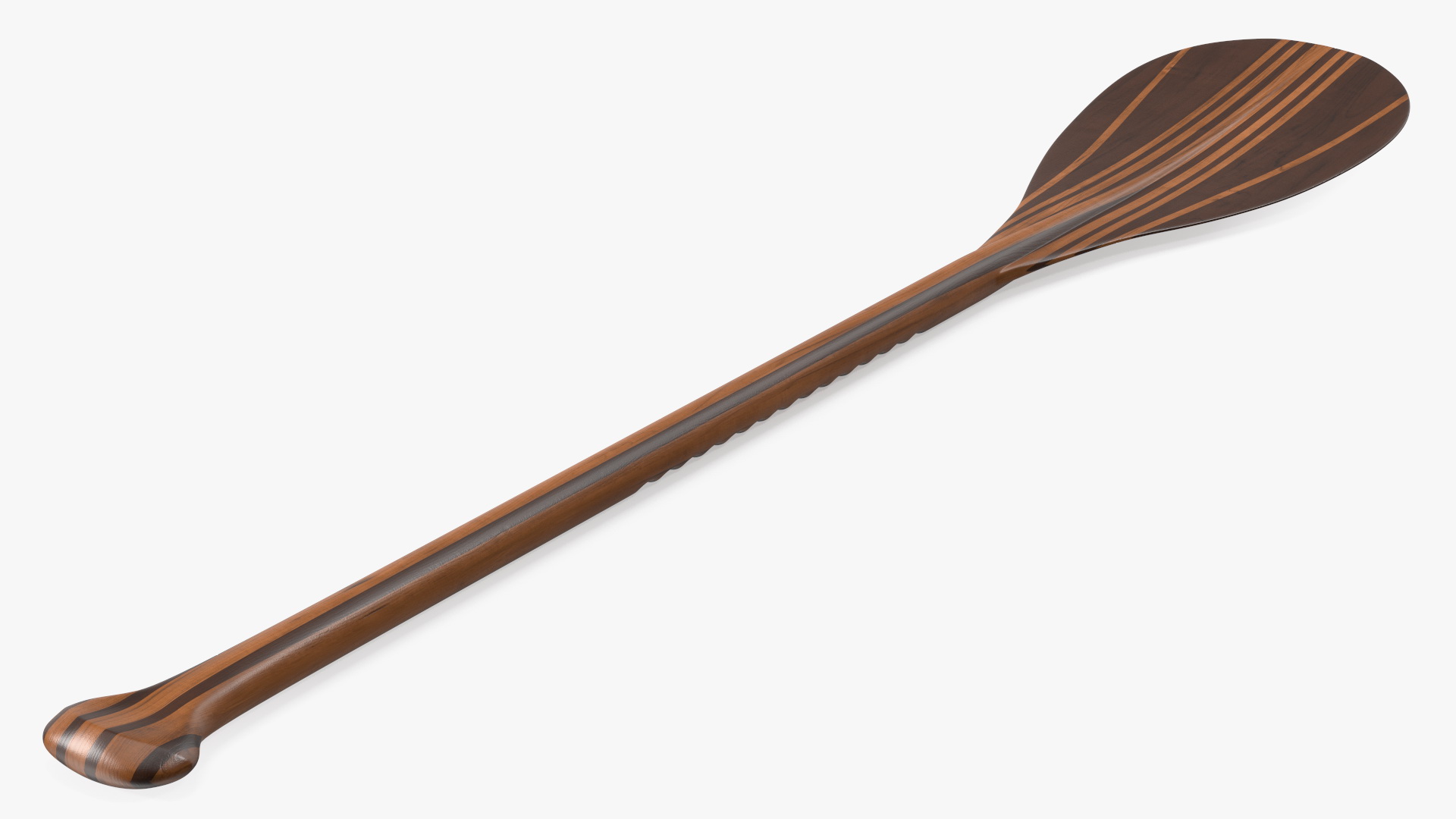 Wood Canoe Paddle with Palm Grip 3D