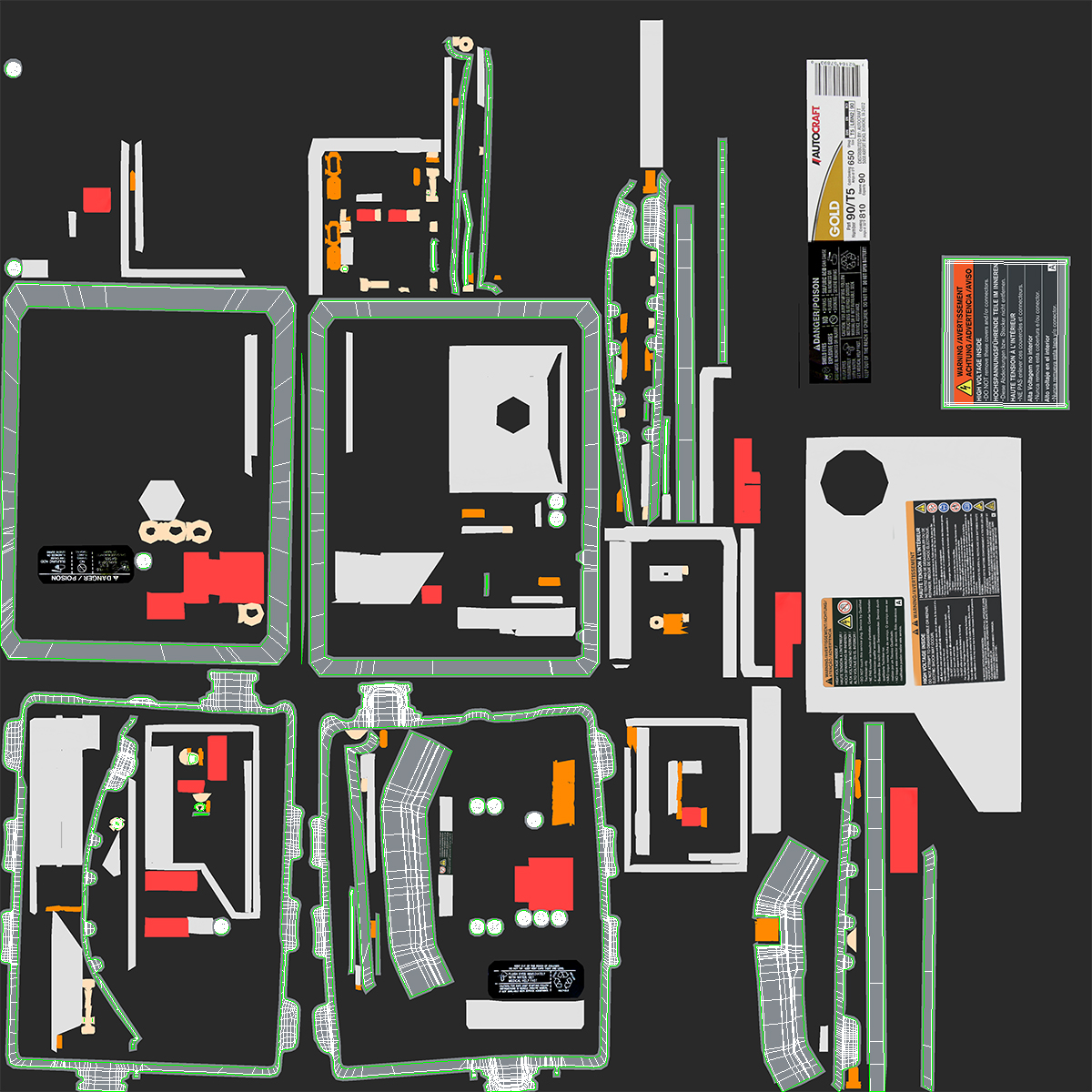 3D model Nissan Leaf Engine and Chassis