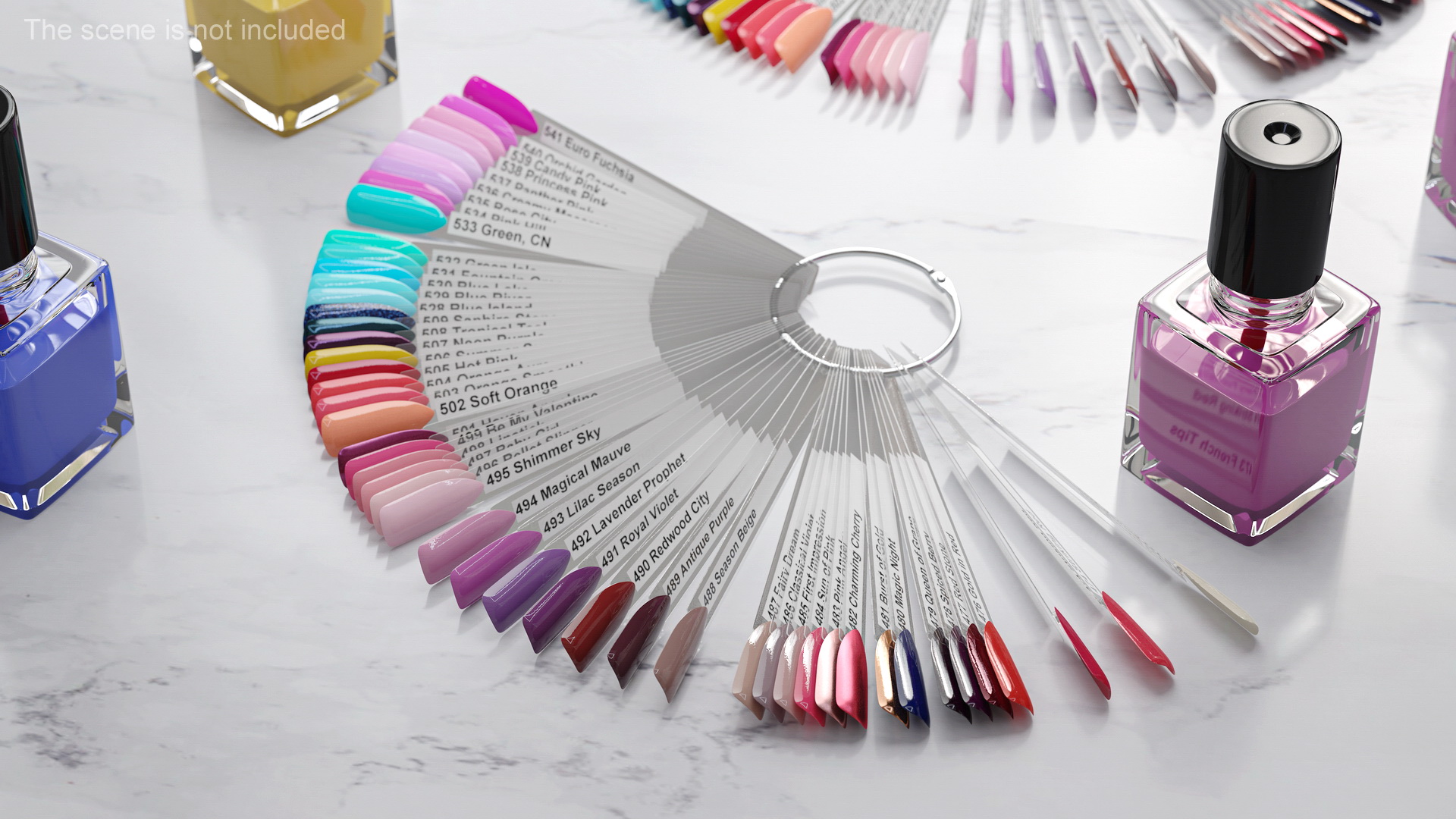 Fan Nail Polish Color Display 3D model