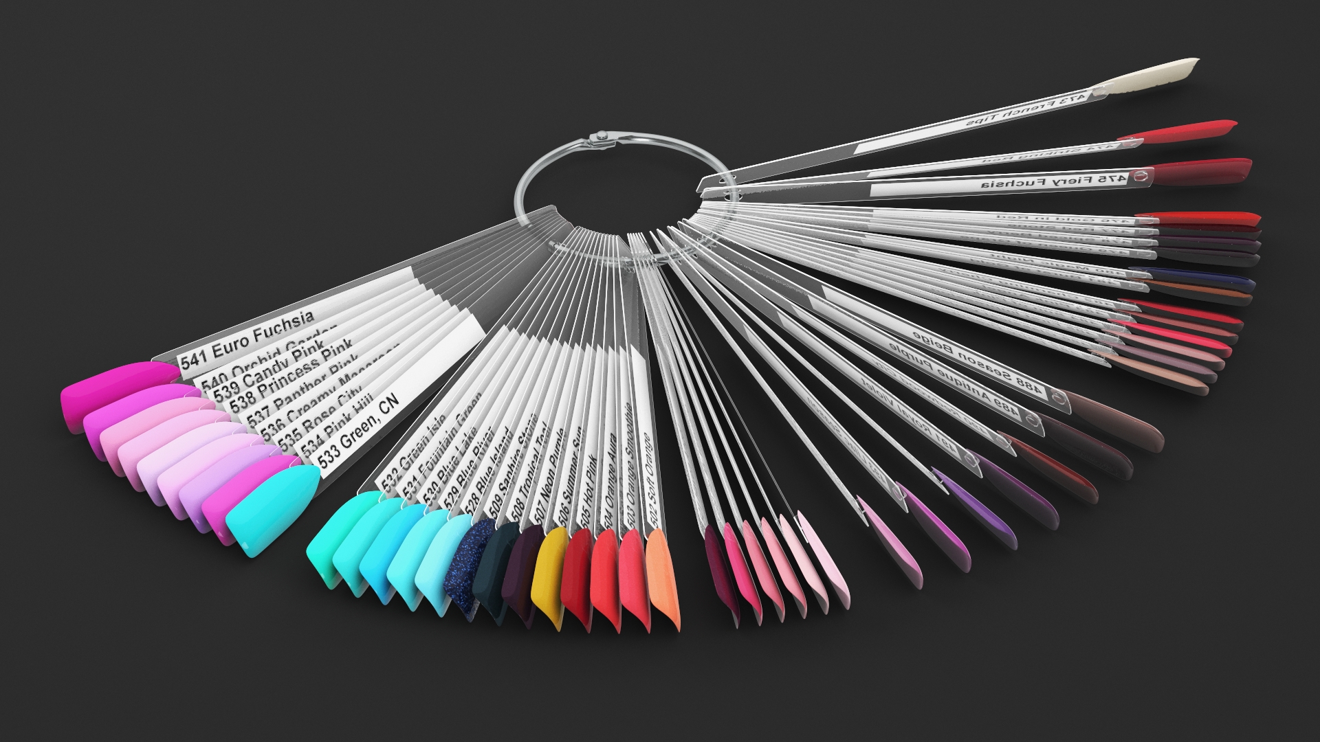 Fan Nail Polish Color Display 3D model