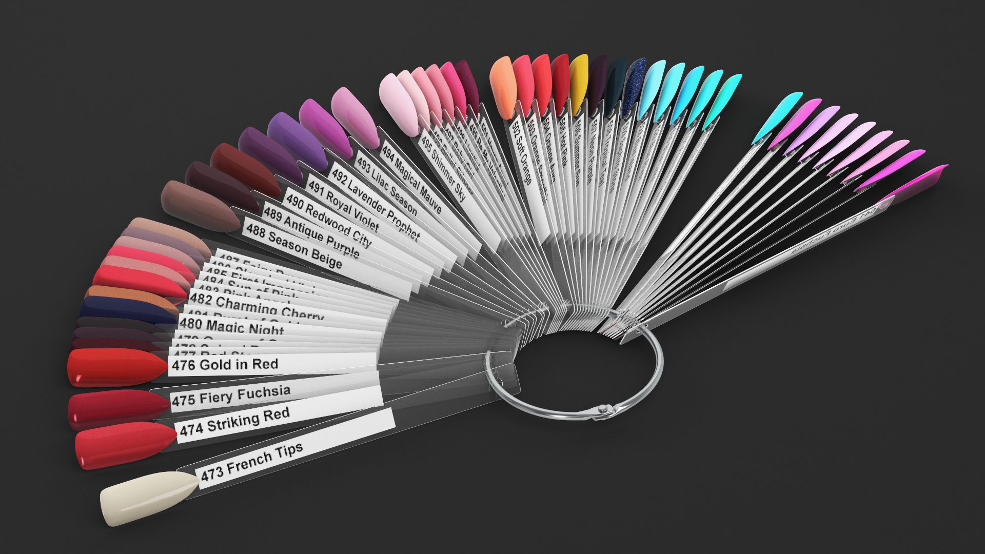 Fan Nail Polish Color Display 3D model