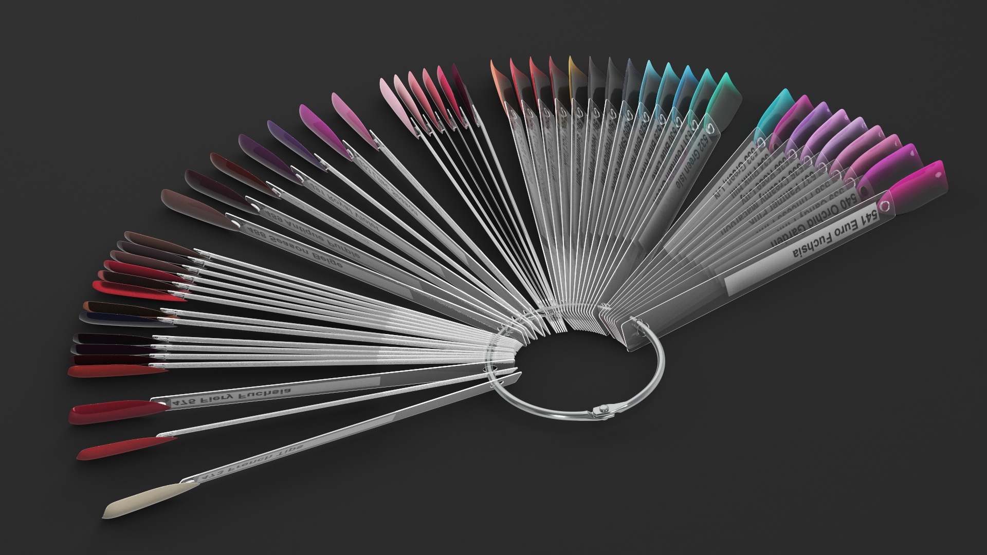 Fan Nail Polish Color Display 3D model