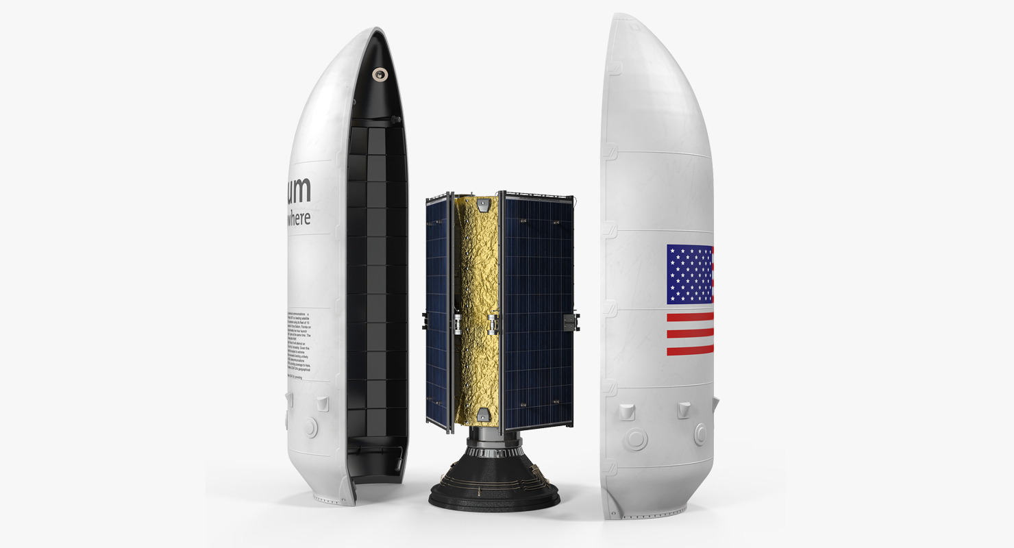 Falcoln 9 Payload with Communications Satellite 3D