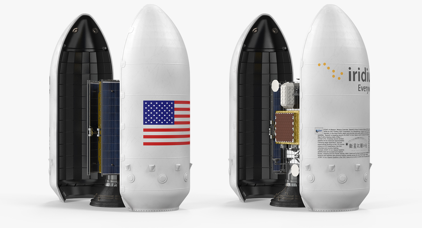 Falcoln 9 Payload with Communications Satellite 3D