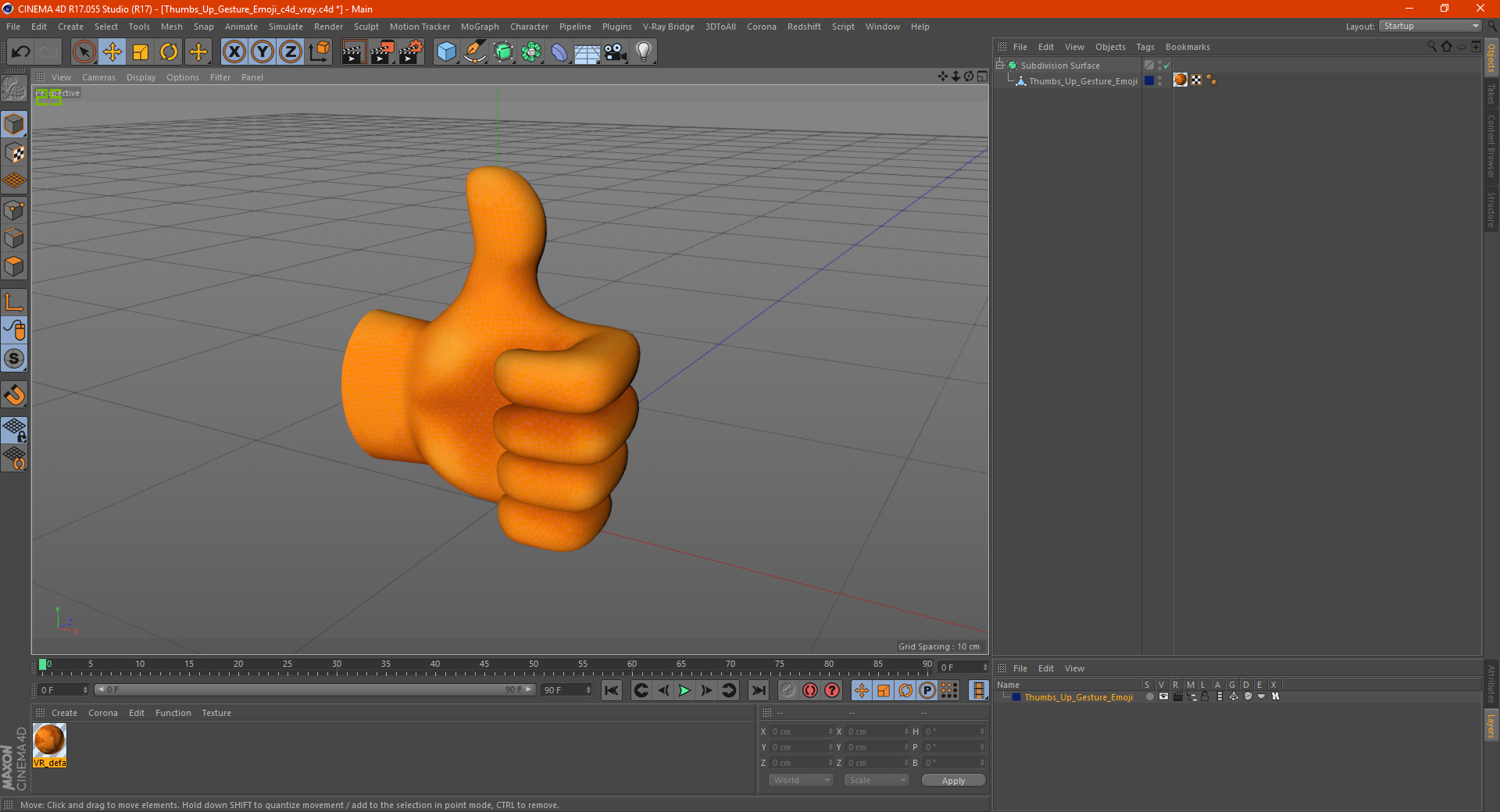 3D Thumbs Up Gesture Emoji model