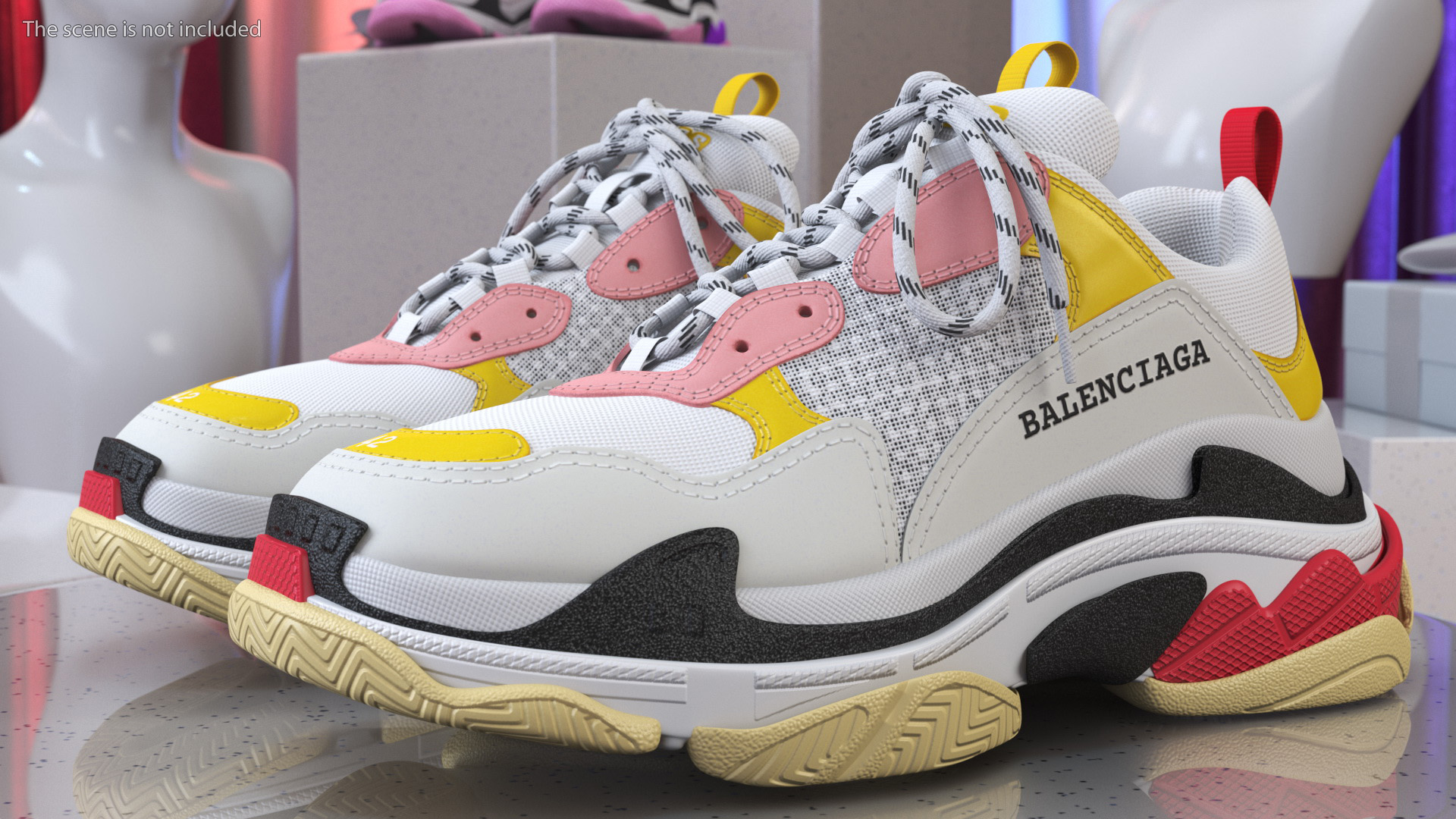 Multicolor Sneakers Balenciaga Triple S 3D model