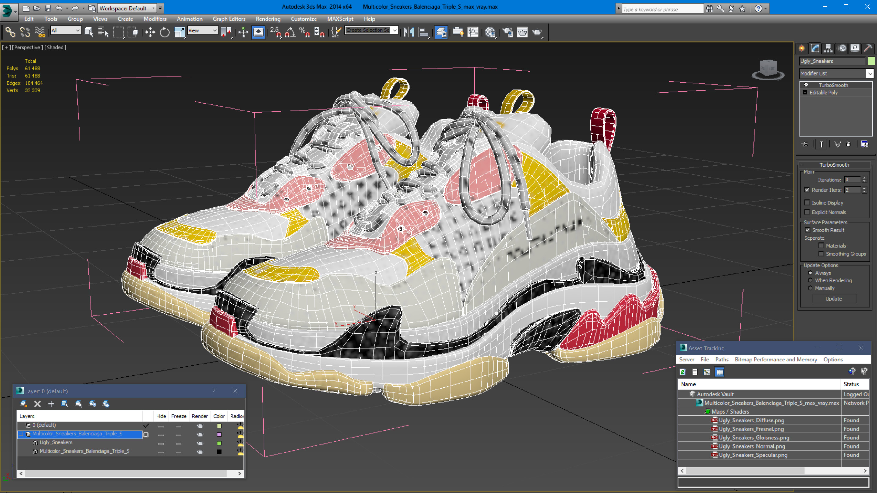 Multicolor Sneakers Balenciaga Triple S 3D model