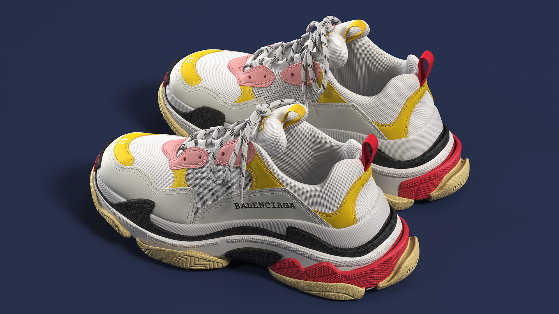 Multicolor Sneakers Balenciaga Triple S 3D model