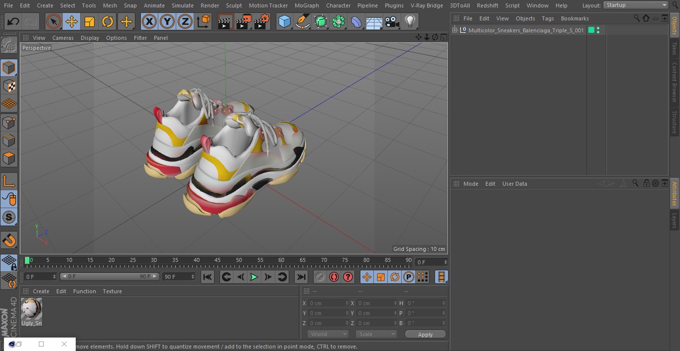 Multicolor Sneakers Balenciaga Triple S 3D model