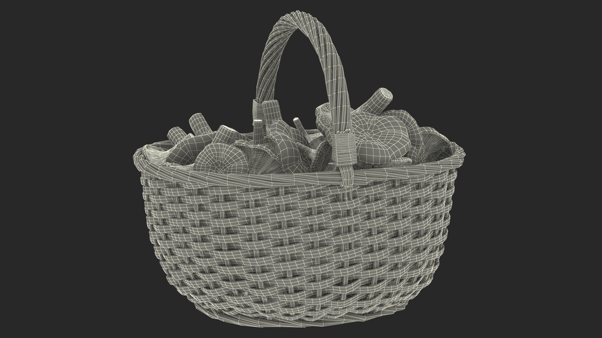 Chanterelle Mushroom Basket 3D