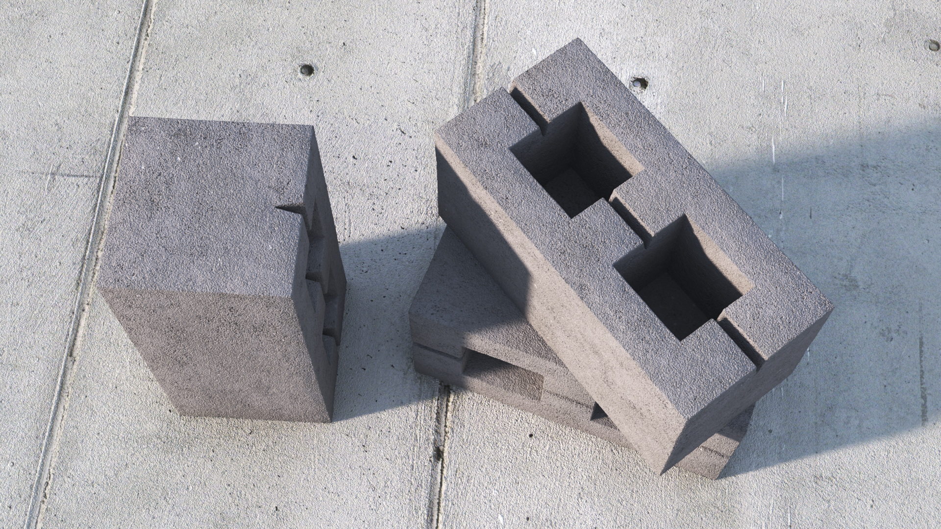 3D Hollow Concrete Brick